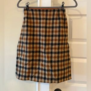 Wool-like Plaid Mini Skirt